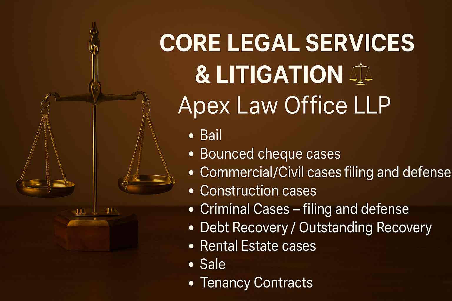 Core Legal Services & Litigation ⚖️ | Civil, Criminal, Bail, Cheque Bounce & Property Disputes