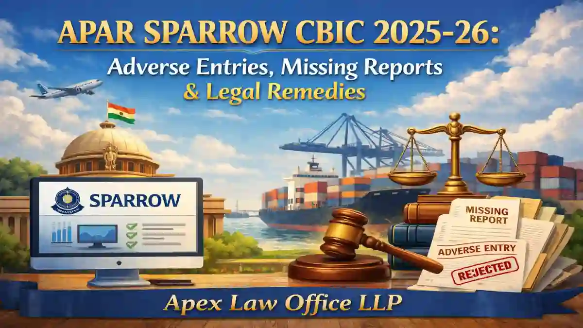 APAR SPARROW CBIC 2025-26: Adverse Entries, Missing Reports & Legal Remedies