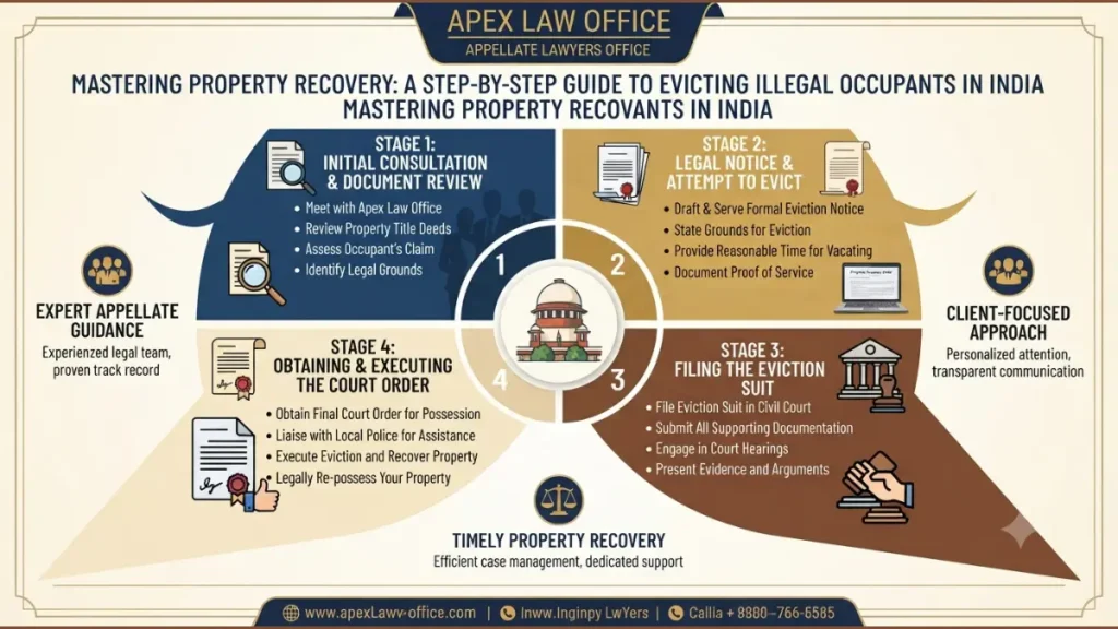 How to Recover Property from an Illegal Occupant in India - infographic image